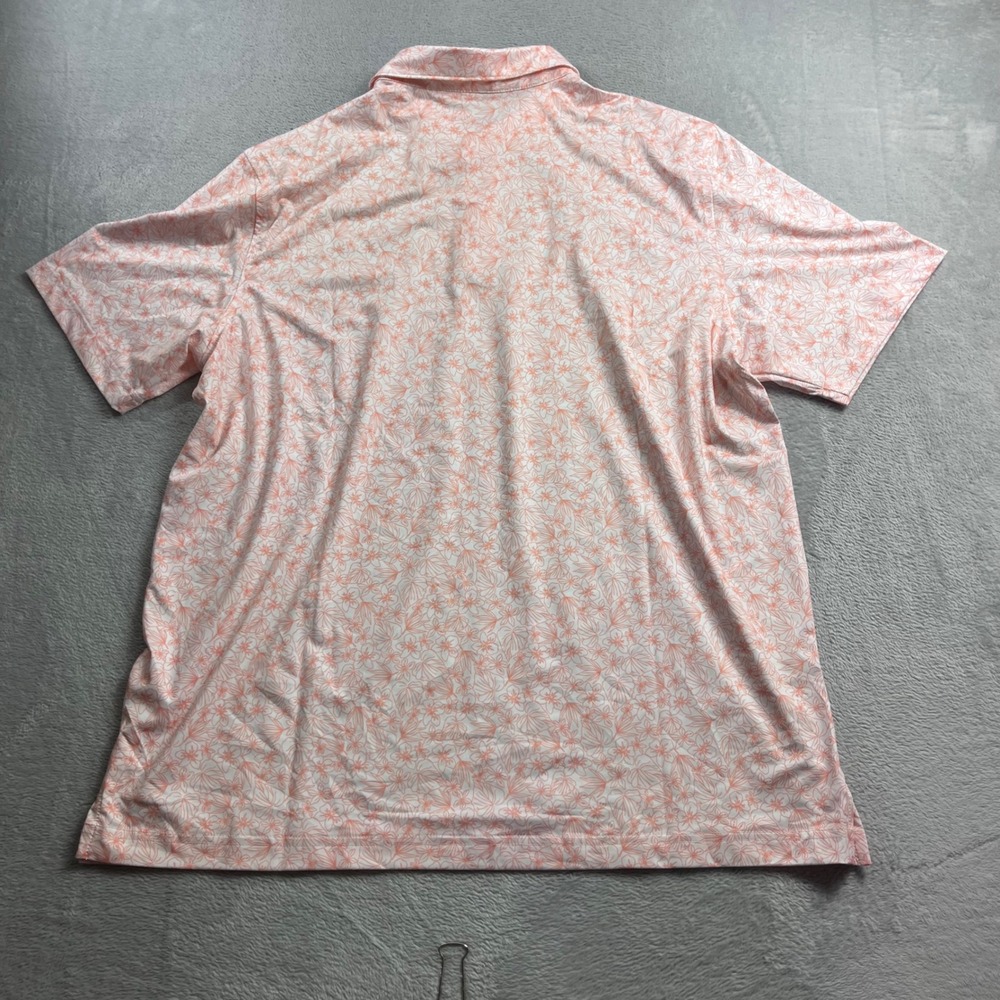 Vineyard Vines Performance Polo Shirt Men XL Pink White Floral Short Sleeve Golf - Picture 6 of 8
